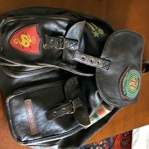 Avirex Leather USN Military Backpack